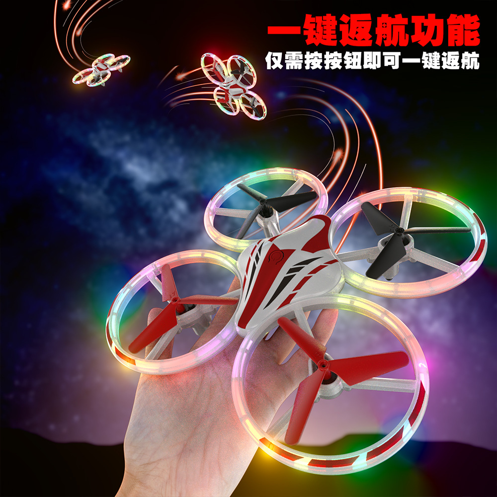 Cross-border LED drone light-emitting UFO sensing multi-rotor aircraft stunt rolling remote control aircraft toys pic 18