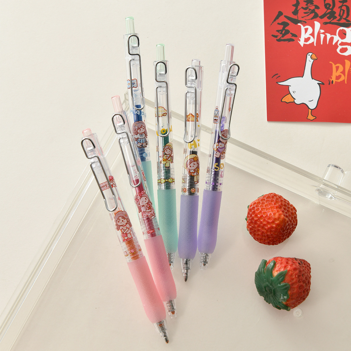 晨兮按动闪光中性笔套装 1.0mm子弹头手账绘画书写顺滑学生用中性笔详情2