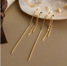 法式高级感水滴蚊香盘耳夹女无耳洞韩系小众弯月设计百搭耳扣饰品详情13