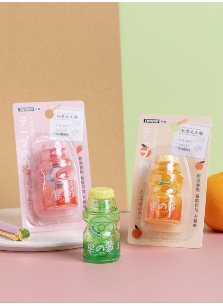 天高厂家果酱点点胶创意酸奶瓶点点胶水果元素粘贴双面胶定制详情12