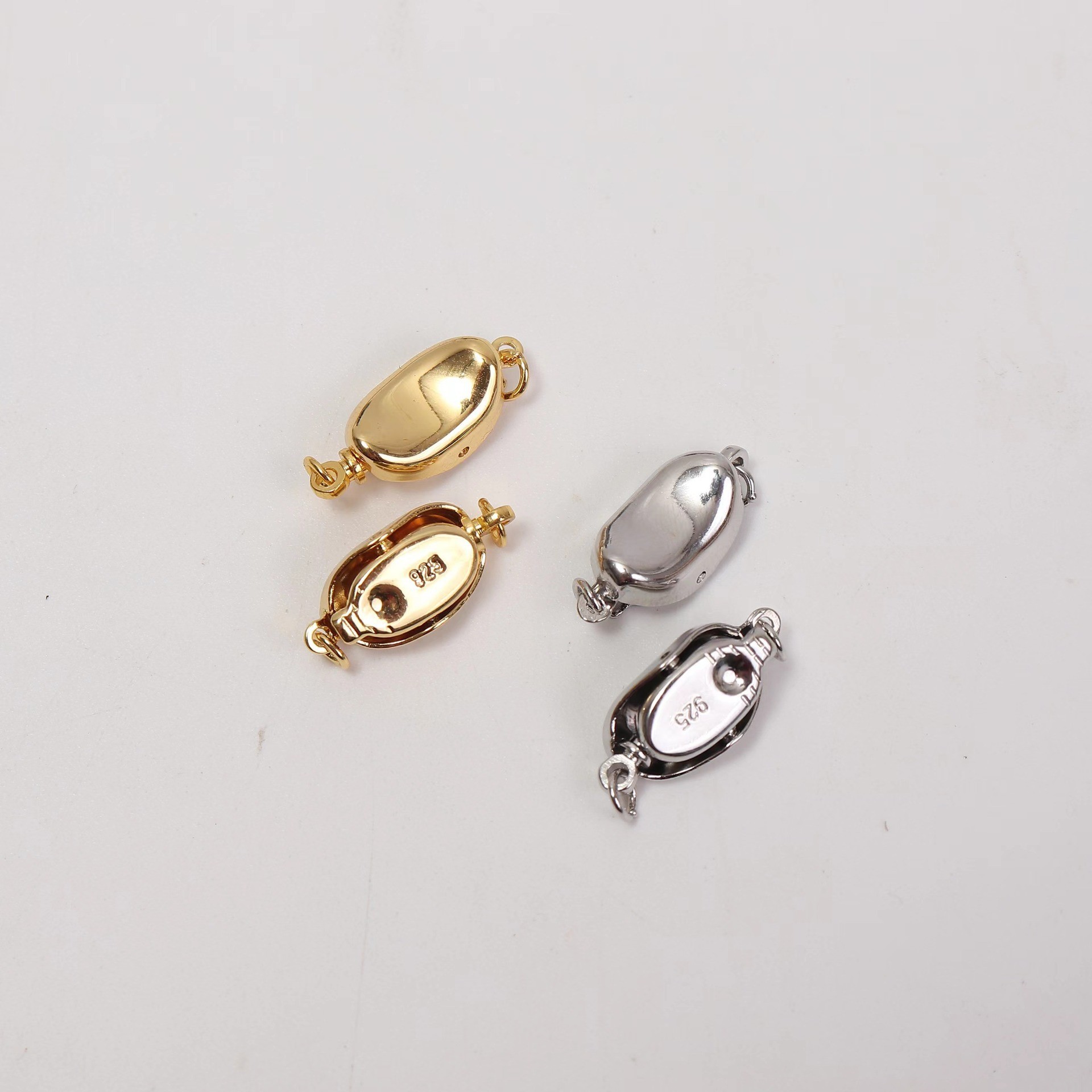 仿金保色金插片插棒扣项链连接扣diy铜元宝扣子扣头珍珠接头扣DIY详情12