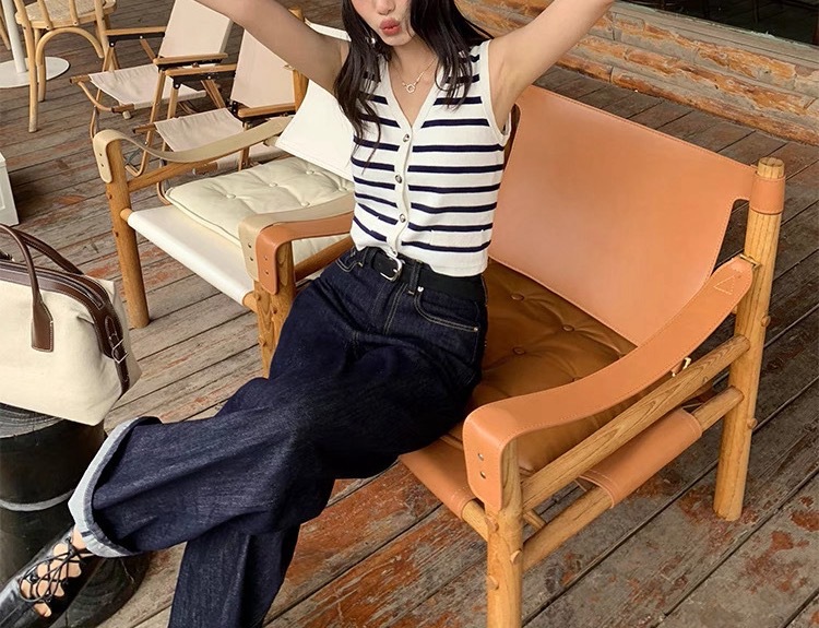 pusumed vintage wide-leg jeans for women in autumn, loose and slimming, straight-leg, floor-length pants pic 6