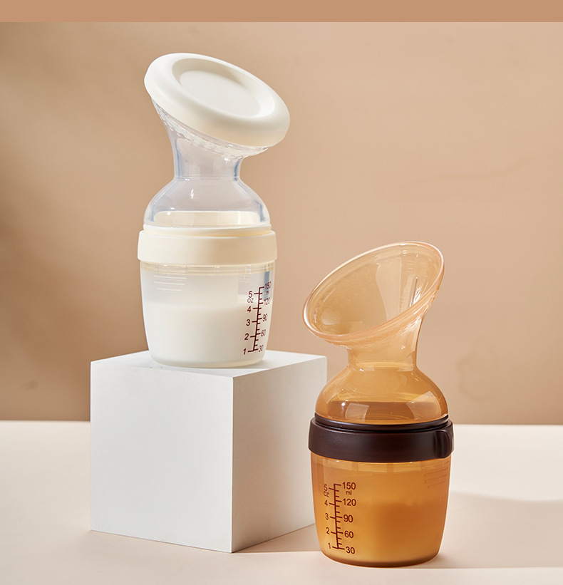 英文盒装硅胶吸奶器免手扶母乳收集器手动吸奶器防溢集奶器批发详情16