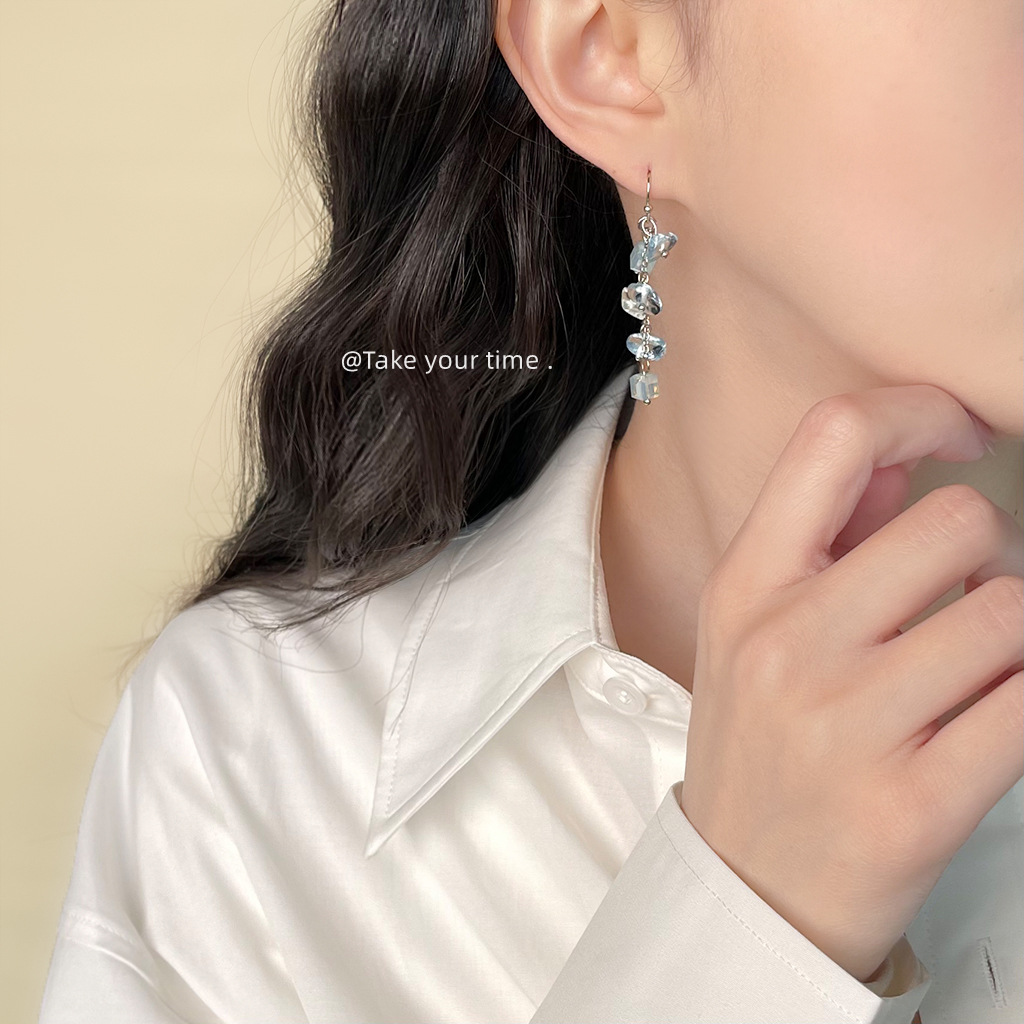 【 Sea Blue Series 】 Summer new original design, handcrafted, fresh and vacation-style blue earrings, factory earrings for women pic 20