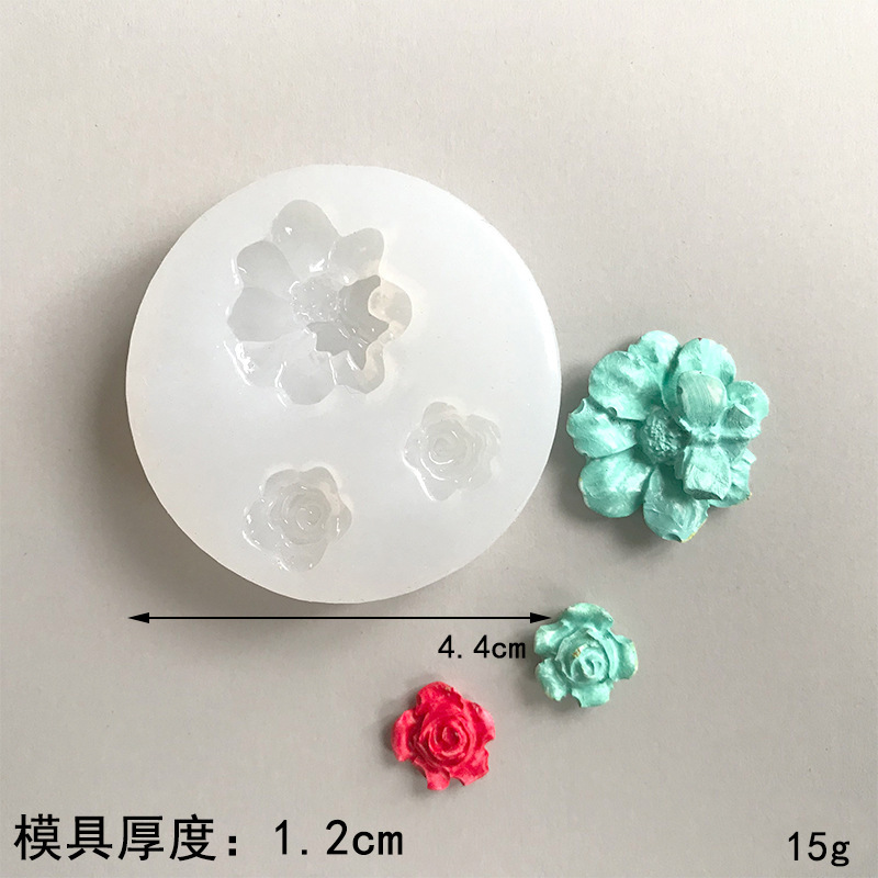 A variety of flower-shaped silicone molds for baking, DIY gypsum scented candle cake, and silicone mold with resin coating decoration pic 8