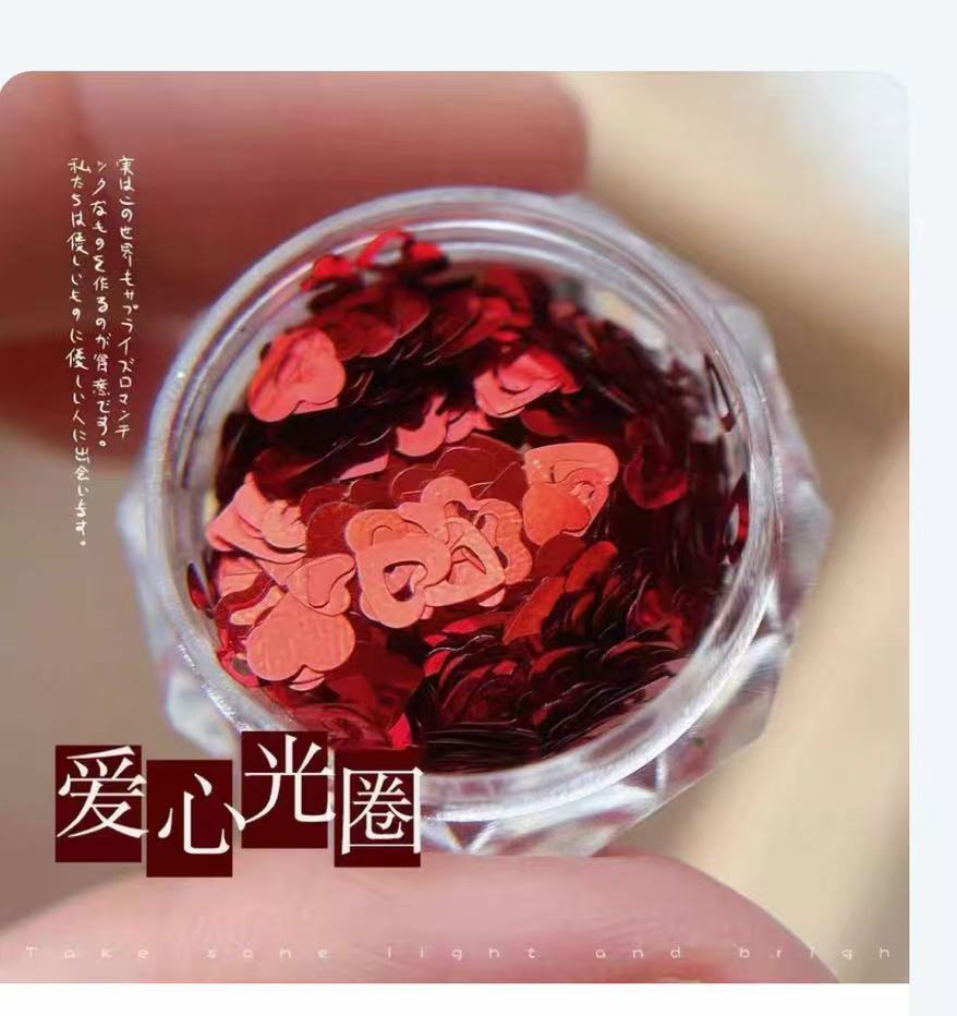 新年招财亮片金色闪粉不规则立体贴片爱心碎粉指甲装饰详情10