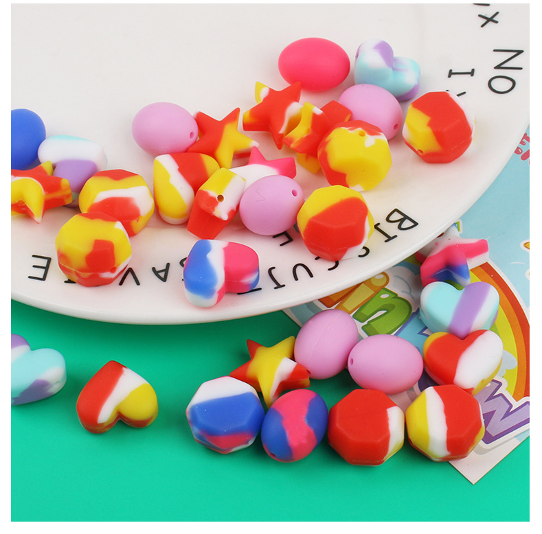 宝宝牙胶用硅胶珠子彩色项链手串手链串珠手工diy儿童饰品配件散详情4