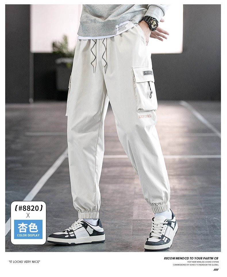 工装裤男士宽松大码男裤夏季2024新款胖子肥佬休闲束脚裤子男秋季详情17