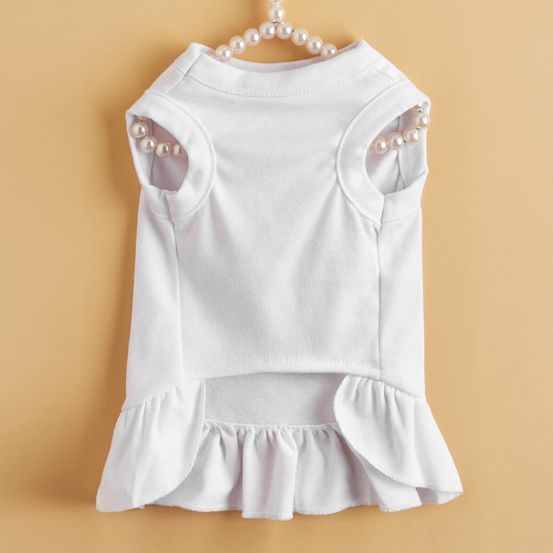 T breathable sleeveless cat and dog dress, new summer casual pet dress, Teddy solid color fashionable cat and dog pet clothing pic 5