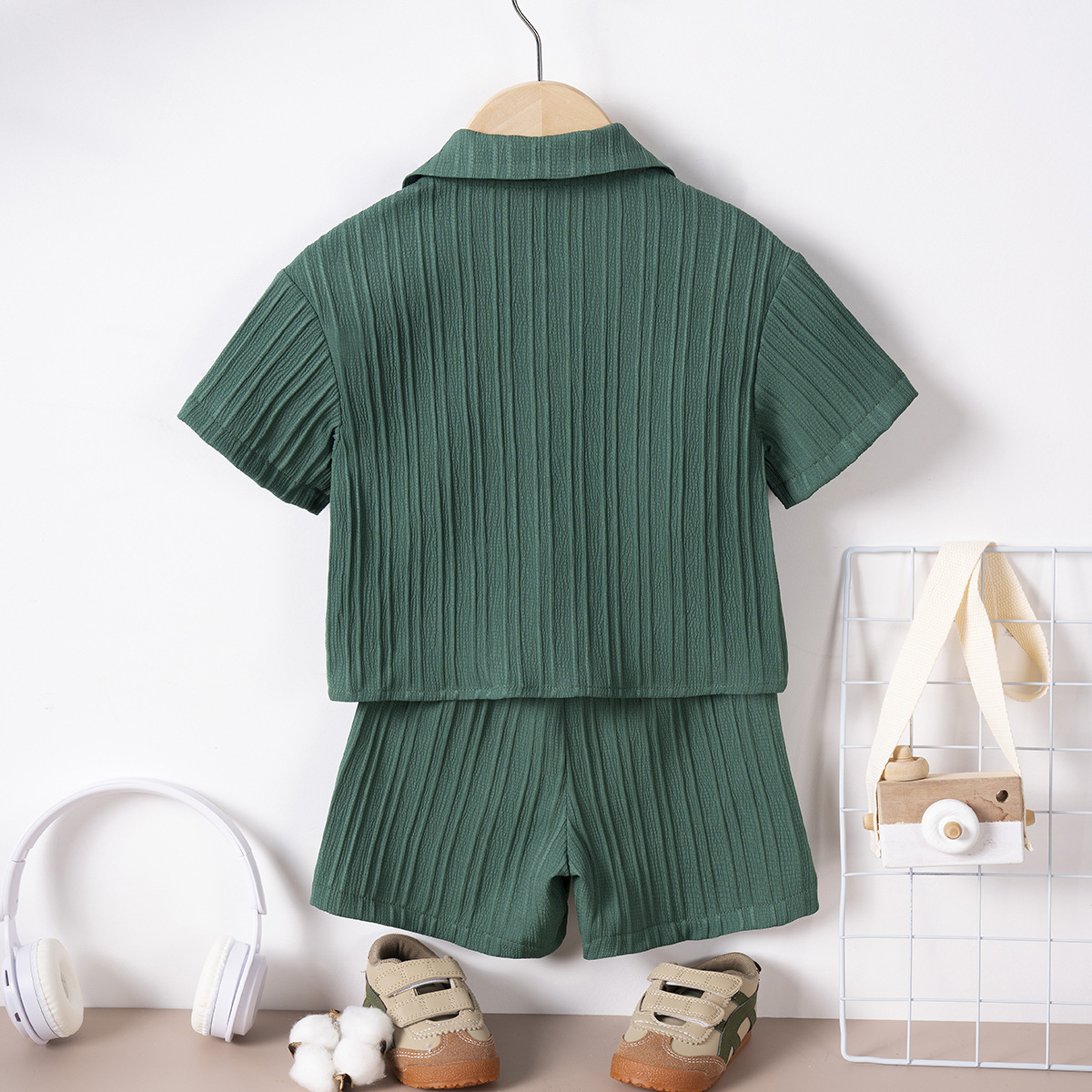 Hombre niño verano conjunto de camiseta de color sólido solo abotonado niños blusa de solapa manga corta aliexpress burst medio bebé niño pic 8