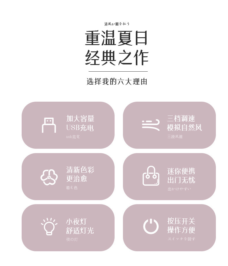 diy handcrafted cream glue usb rechargeable fan, old-fashioned retro round student desktop dormitory mini fan pic 2