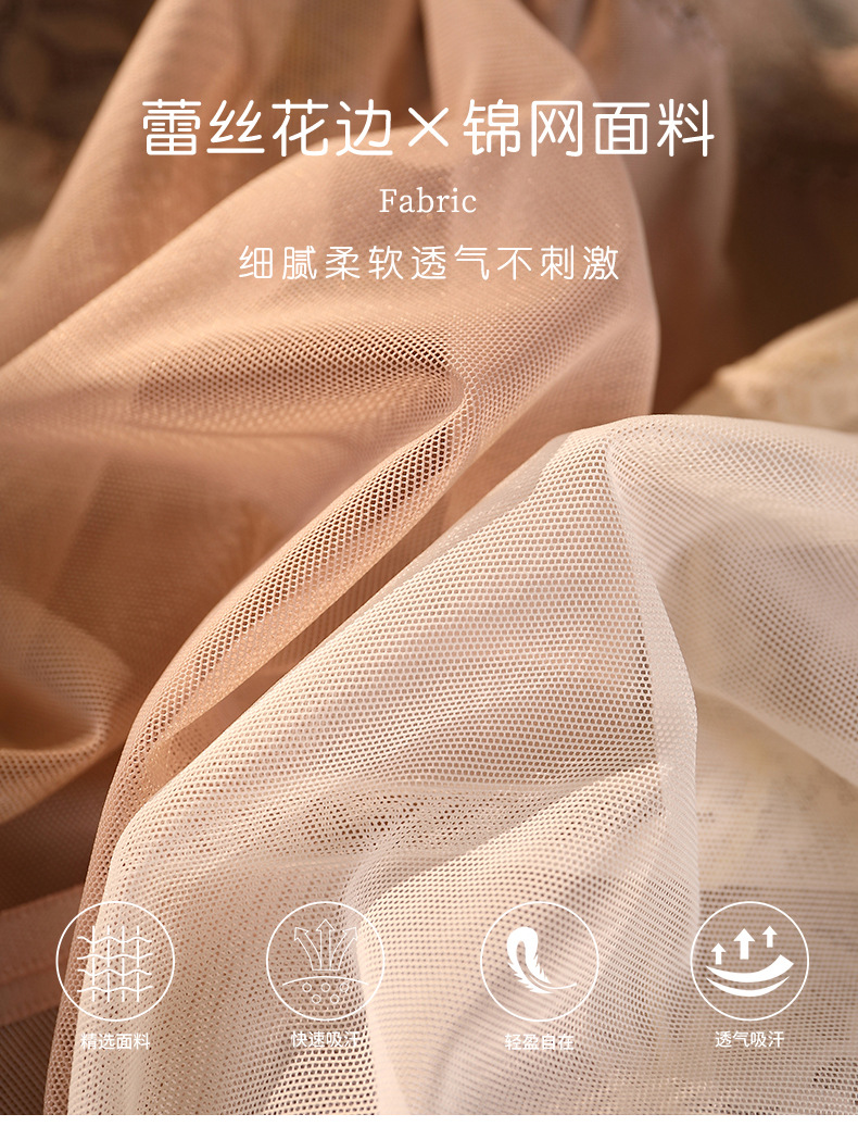 性感蕾丝大码内裤女胖mm200斤纯棉10A抗菌纯欲网纱法式巴洛克内裤详情6