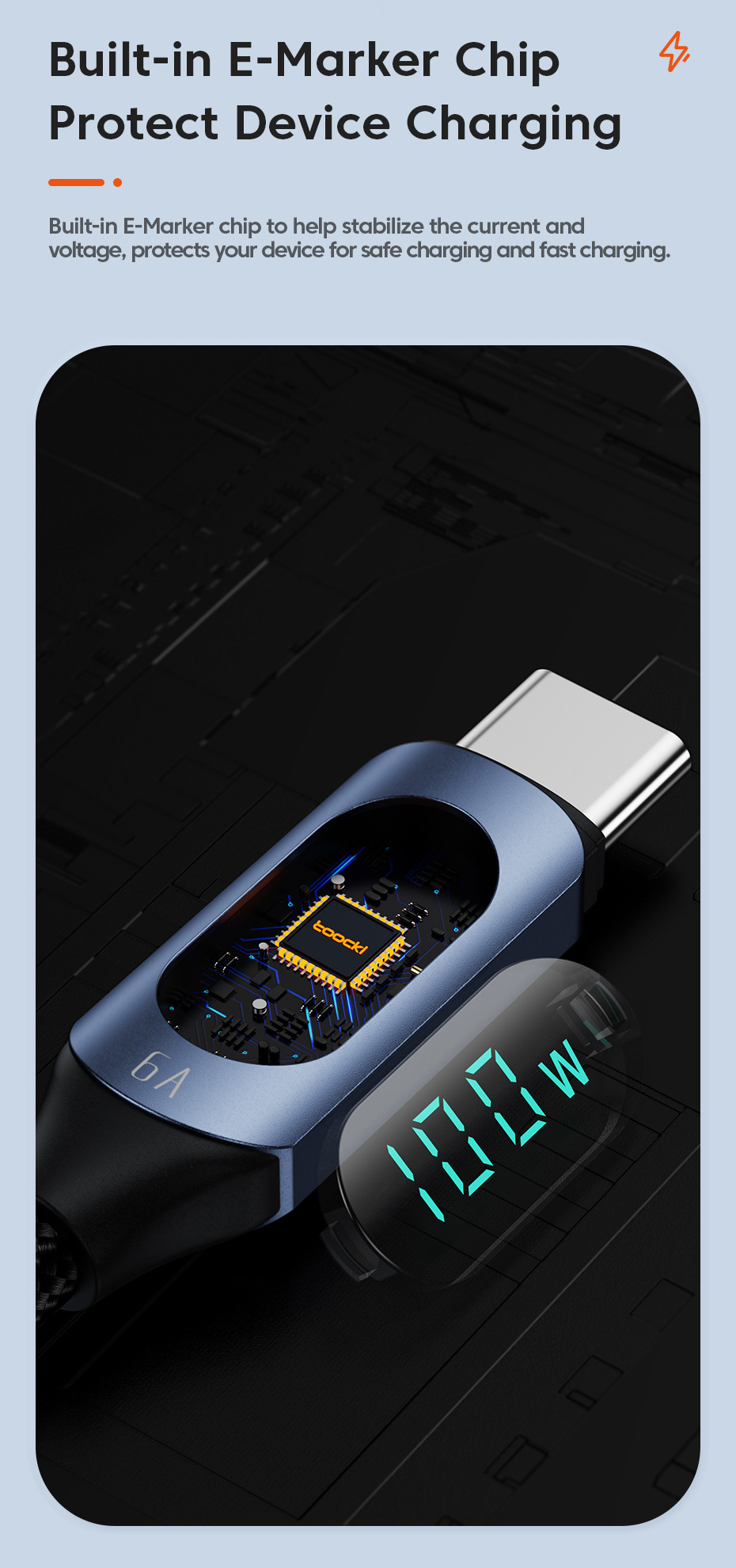 ToockiPD100W fast charging digital display data cable is suitable for charging digital devices of Huawei and iPhone 15 mobile phones and tablets pic 8