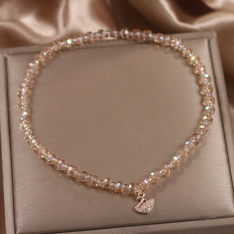 ins小众设计黄水晶脚链女新款轻奢水晶吊坠时尚脚踝链性感足饰潮流款详情4