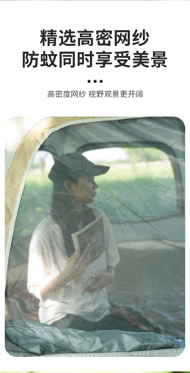 Wholesale of 3-4 person outdoor camping tents, hexagonal fully automatic folding quick-opening canopies, thickened rainproof self-driving equipment pic 15