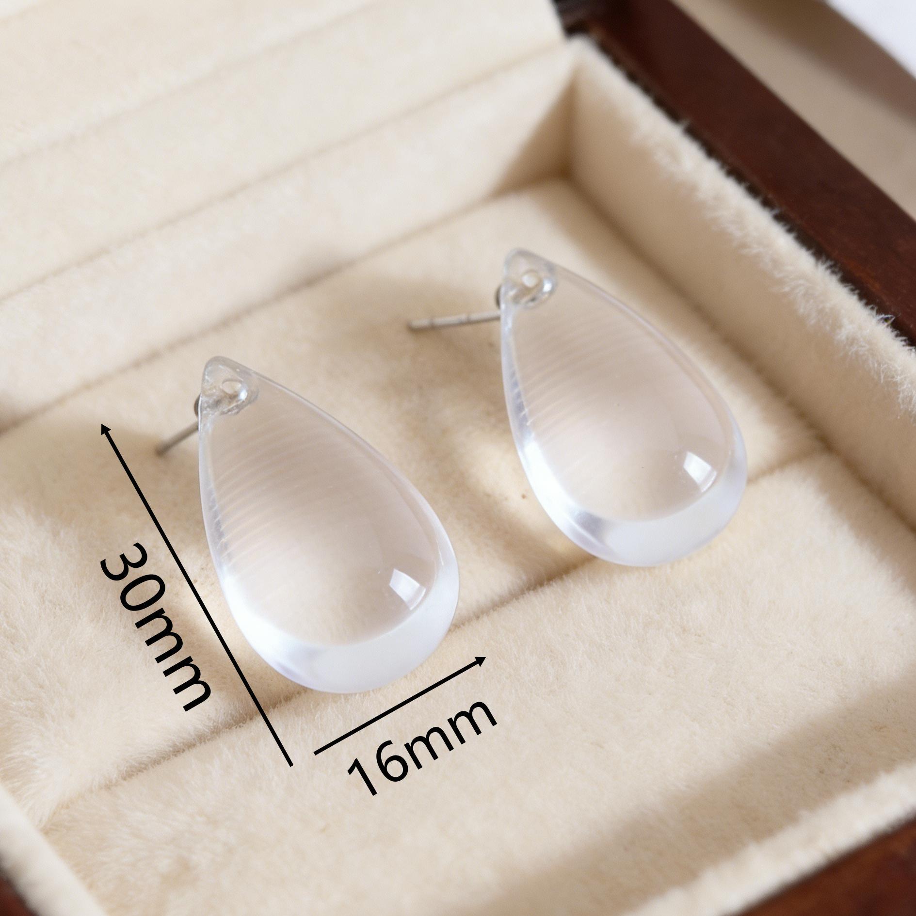 王菲同款2026春晚透明水滴耳钉小众流行高级感耳环轻奢夸张耳饰女详情8