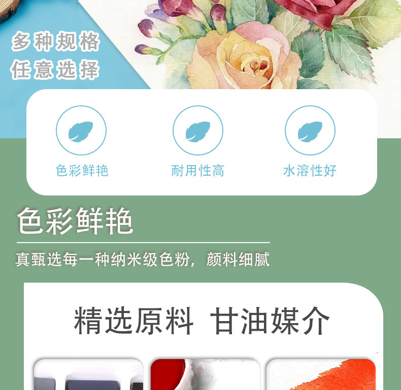 Boyi Xuan Pearlescent Paint Portable Iron Box Set for beginners and students diy graffiti painting solid watercolor paint pic 2