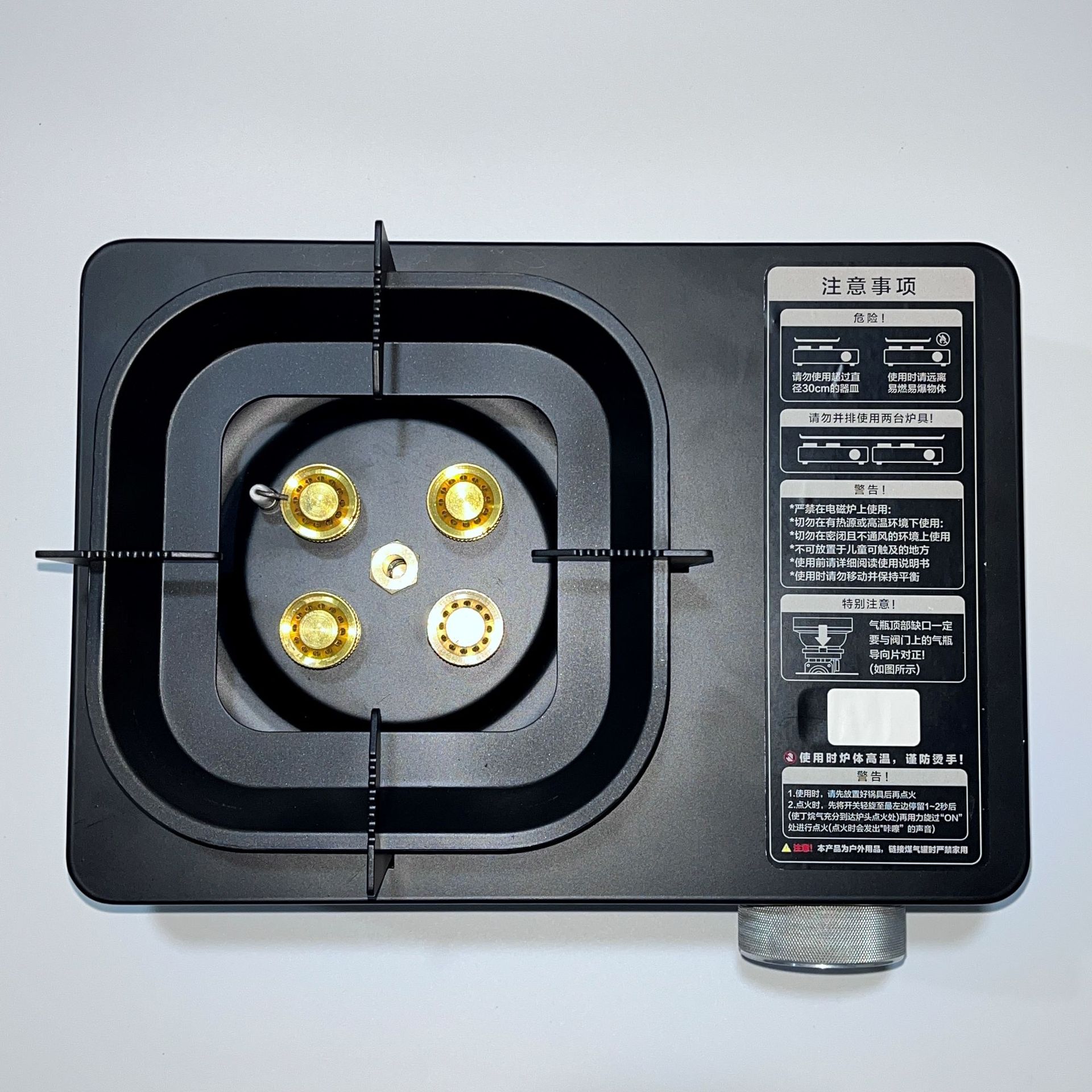 定制户外卡式炉四头便携式卡斯火锅野外烧烤炉具煤气燃气灶瓦斯炉详情2