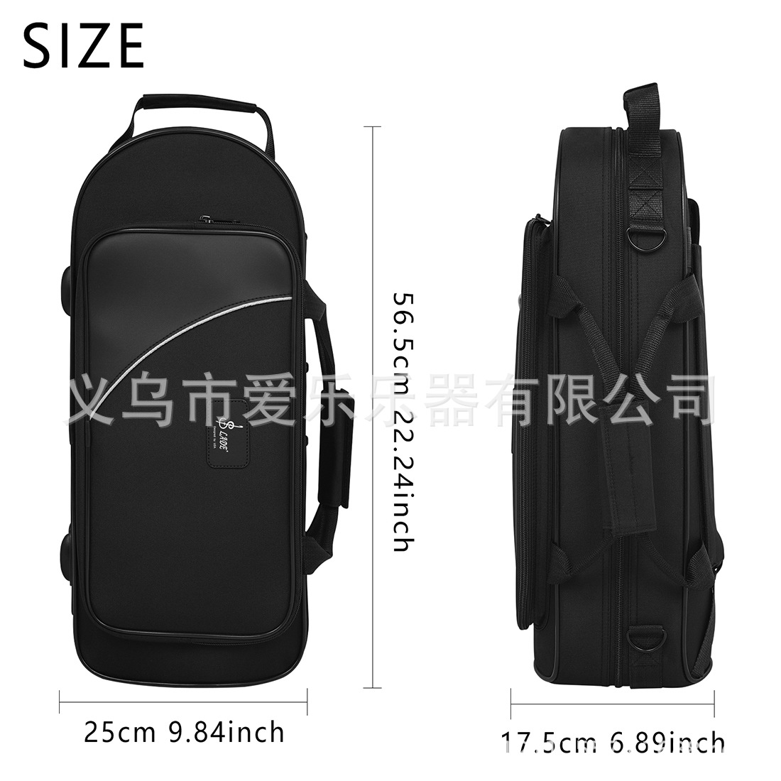 SLADE bolsa de trompeta de tela oxford mochila de hombro resistente bolsa crossbody de trompeta portátil instrumento de viento de metal caja de trompeta pic 2