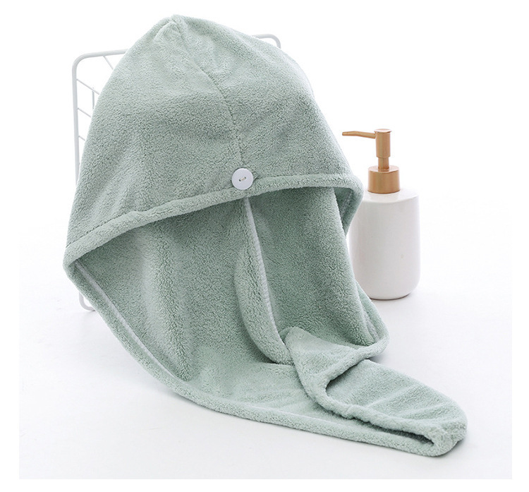 【 Chi Jia 】 Coral Fleece shower cap, soft Absorbent dry hair cap, lightweight student shower cap for hair care pic 16