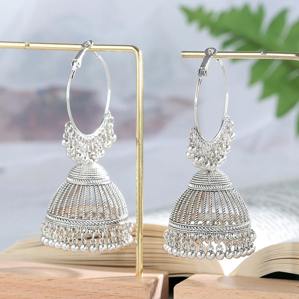 流行元素印度风珠子铃铛耳环耳坠耳钉时尚秋冬新款感小众女士精致详情1