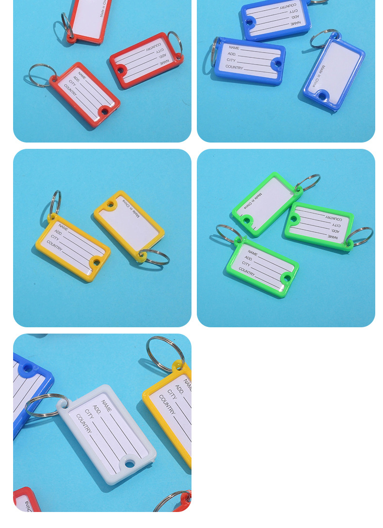 工厂现货钥匙扣号码牌酒店房号方形记号扣手写记号分类标签卡套详情7
