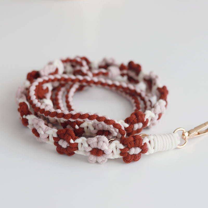 可调节手机挂绳编织相机背带 ins高颜值雏菊花朵斜挎挂脖手机挂链详情15