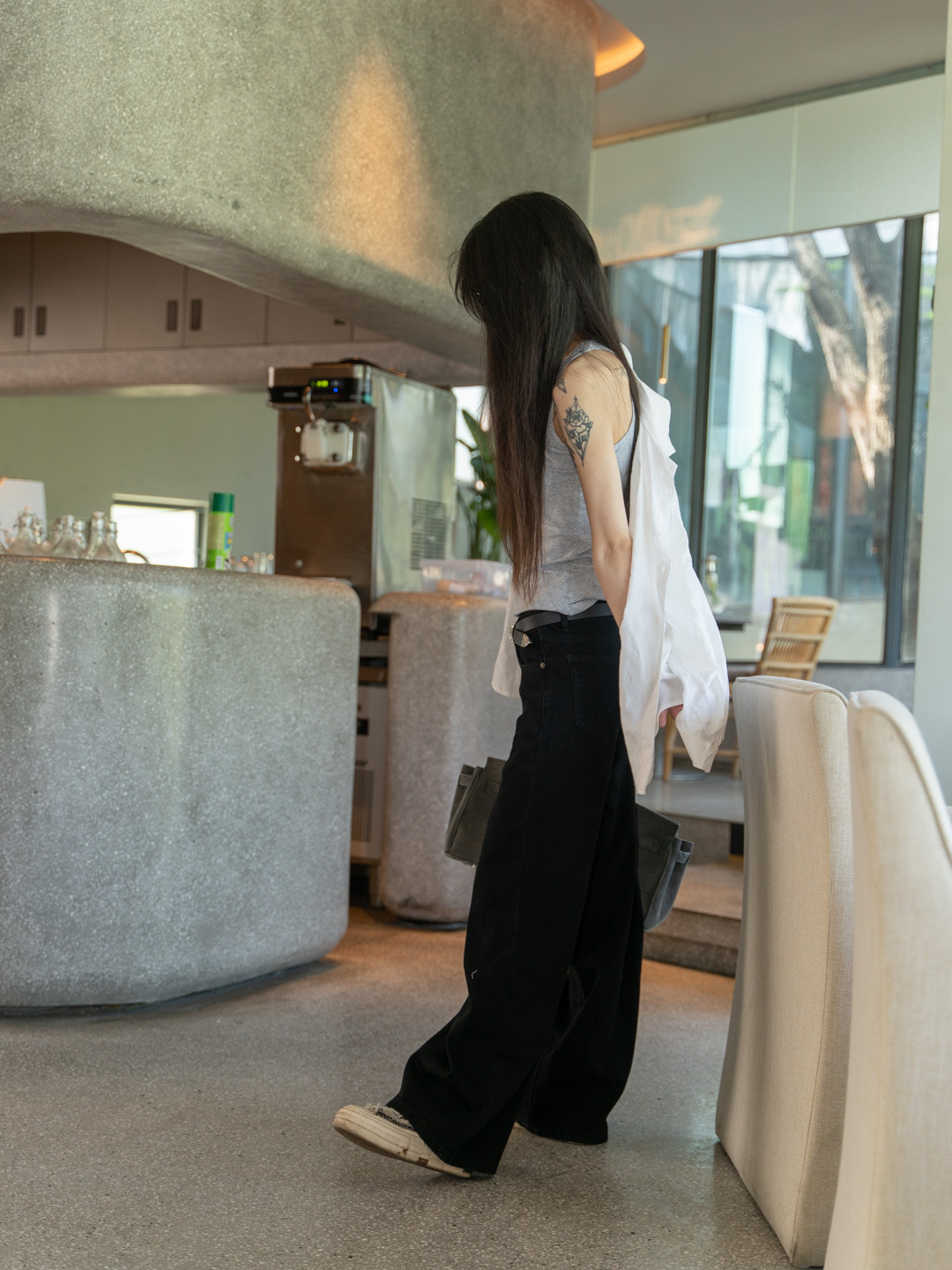 New simple and casual style, versatile wide-waist, slimming black loose wide-leg jeans for women 3048 pic 27