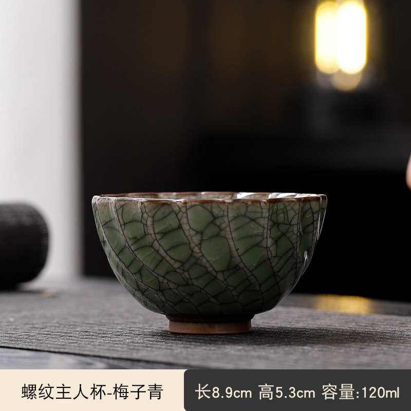哥窑主人杯陶瓷品茗杯单杯功夫茶具茶碗冰裂纹开片可养茶盏家用杯详情12
