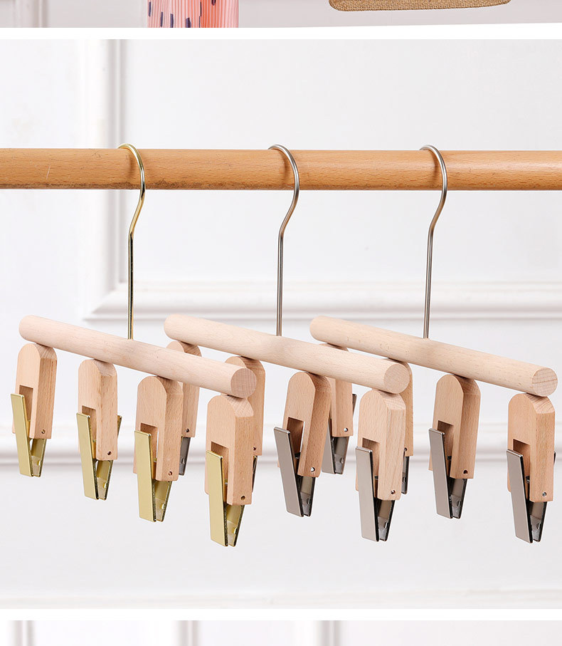 Beech wood hooks, S hooks, wooden clamps, clothing store hangers, clothes hangers, props, round wood clothes and pants rack clamps, scarf rack sticks pic 5