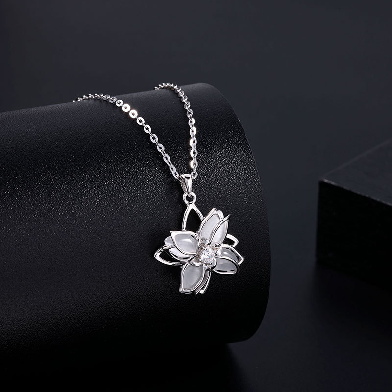 卓恒甄选S925银多层樱花项链纯银小众气质项链简约时尚梦幻吊坠详情6