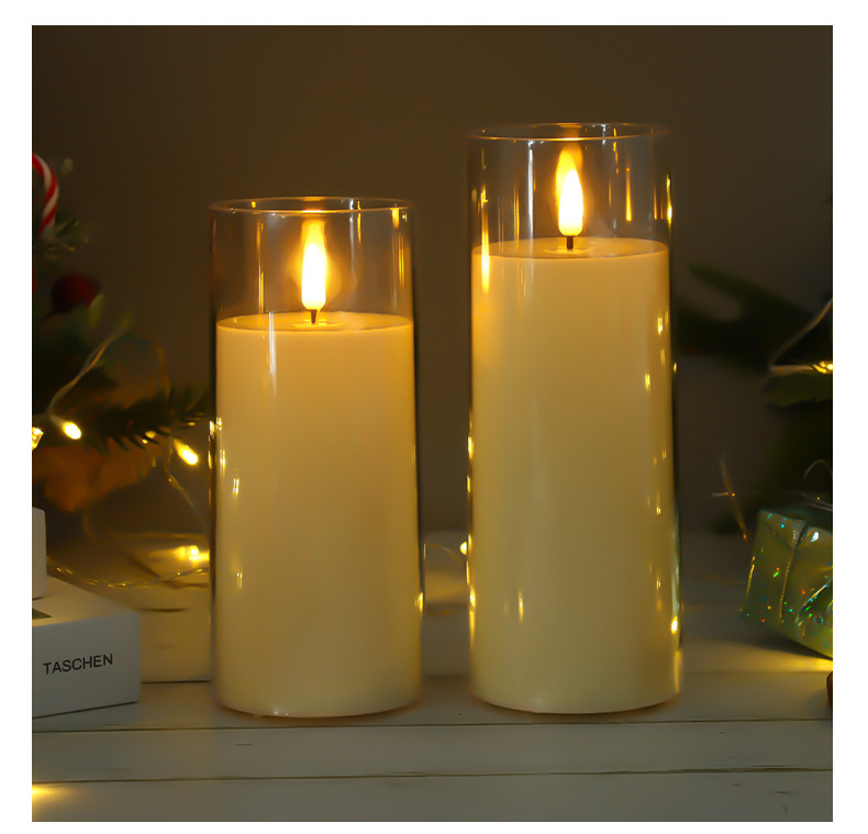 led电子蜡烛灯亚克力透明杯蜡酒店会所音乐会装饰氛围灯表白布置详情15