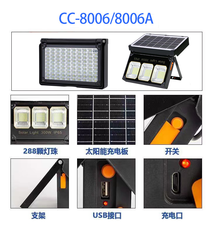 太阳能户外野营灯可折叠可手提防水手机充电源头厂家详情4