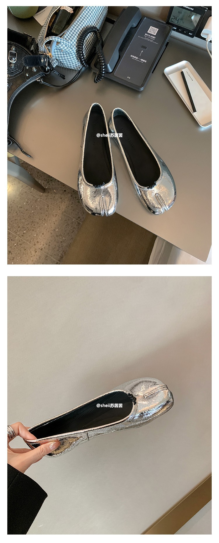 【sheii苏茵茵】私物单品～马蹄猪蹄分趾鞋浅口平底乐福鞋女单鞋详情8