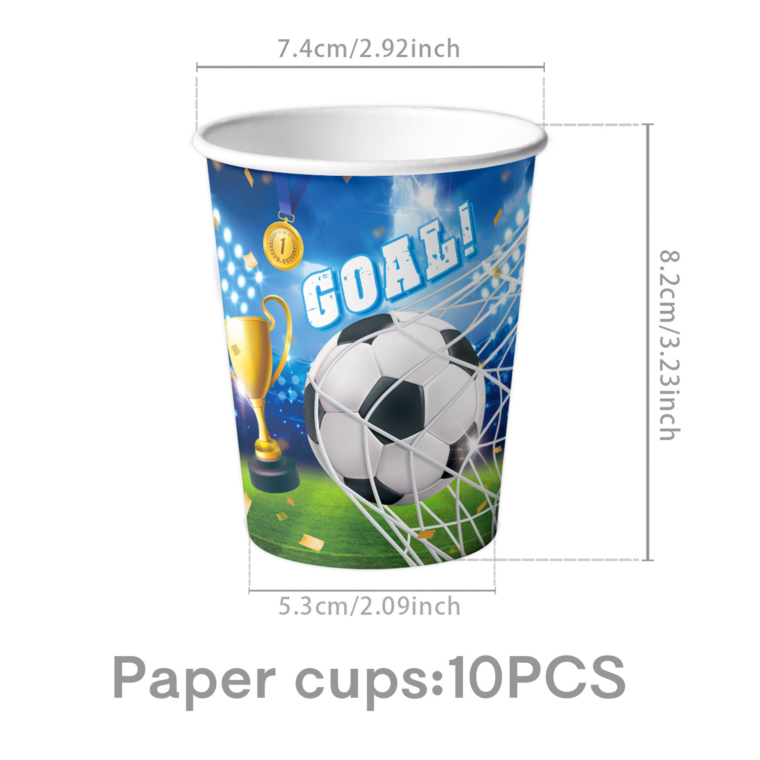 跨境新款世界杯足球一次性派对餐具纸盘纸杯纸巾运动周边生日用品详情5