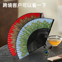 古风折扇工艺礼品扇二青日式汉服舞蹈扇子便携绢扇女扇厂家批发详情44