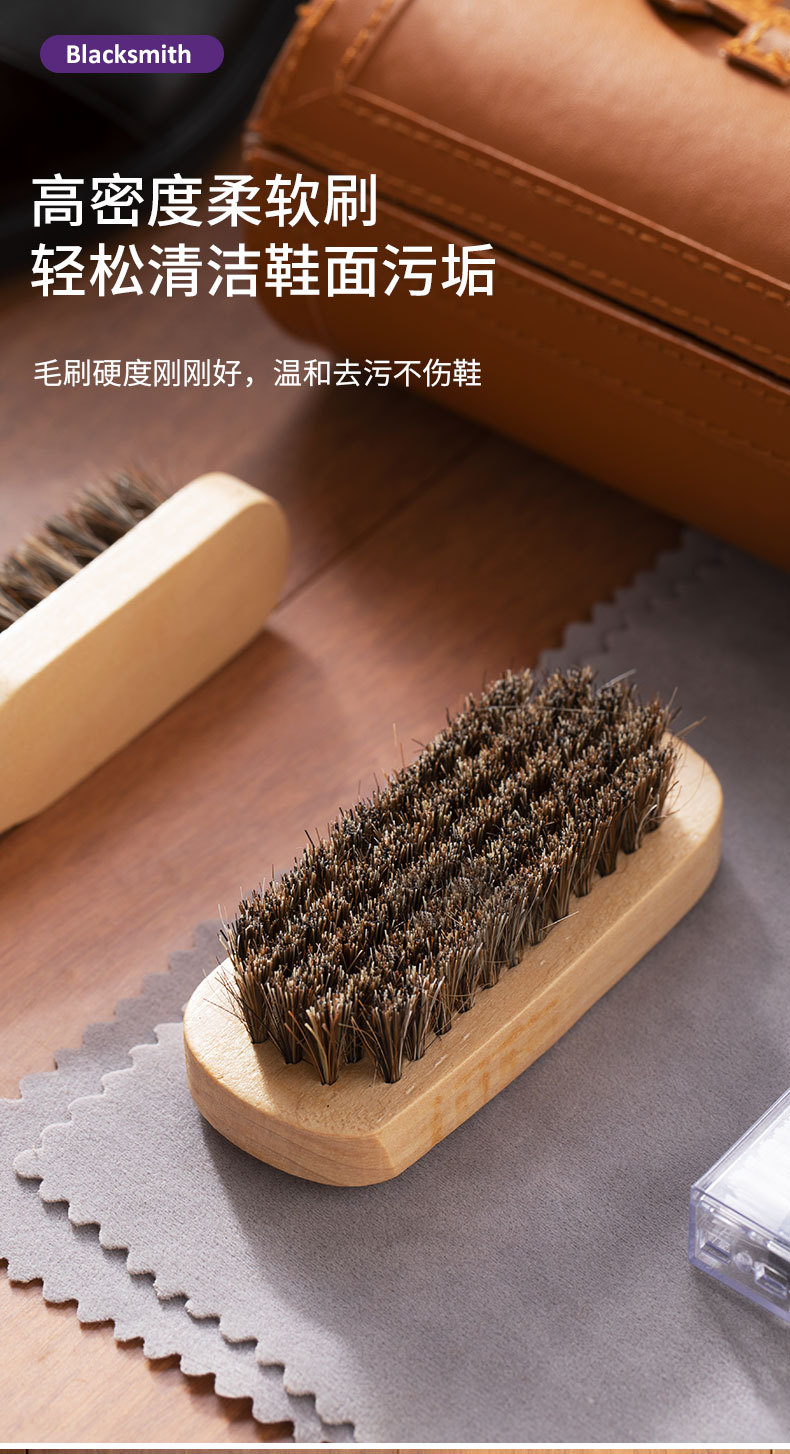 Factory direct supply shoe polish sets, shoe polish brushes, genuine leather shoes, travel shoes, black colorless shoe polish and maintenance oil sets pic 2