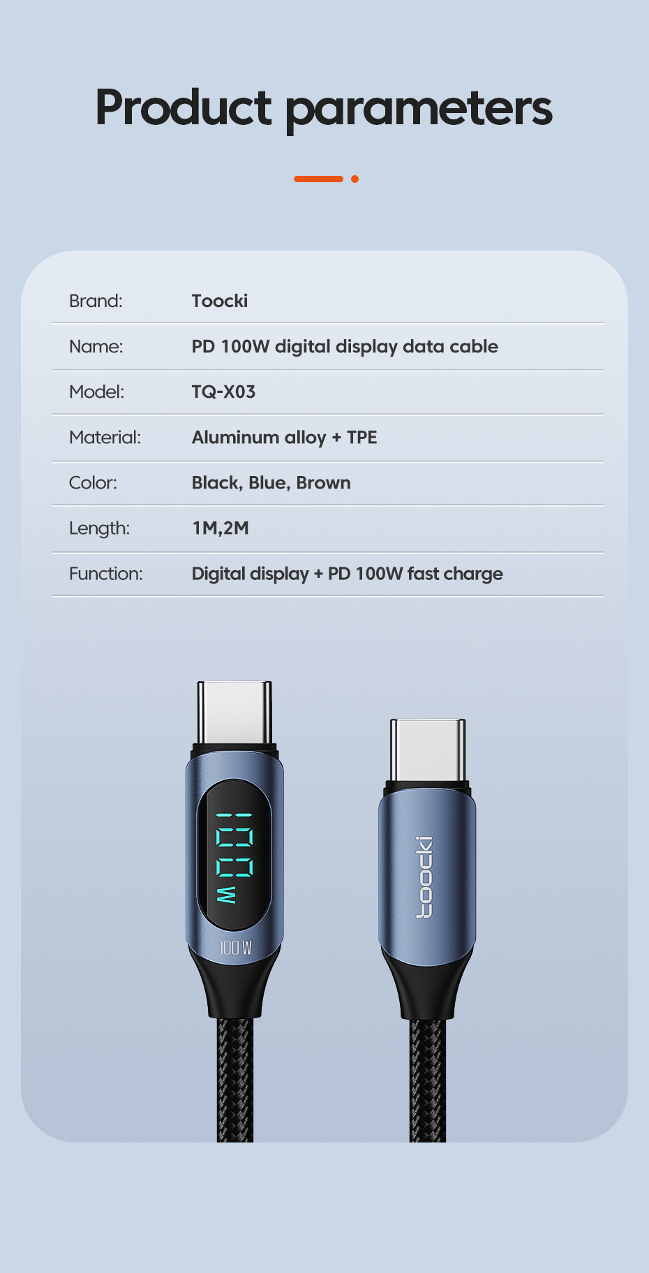 ToockiPD100W fast charging digital display data cable is suitable for charging digital devices of Huawei and iPhone 15 mobile phones and tablets pic 11