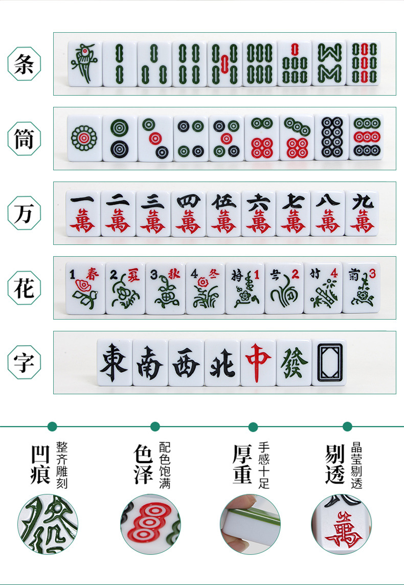 麻将小号便携式旅行迷你网红款寝室家用聚会小型手搓小麻将牌批发详情13