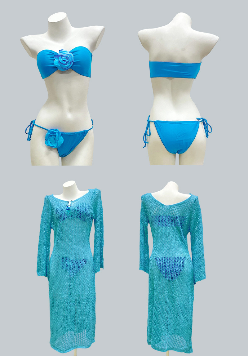 新款泰国泳衣黄色罩衫度假长裙比基尼拍照绝美高级感温泉泳衣-125092详情5