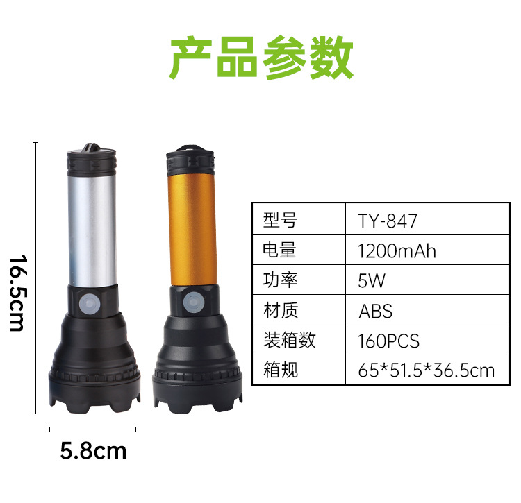 Wholesale of ABS high-intensity flashlight LED outdoor USB charging household portable 18650 waterproof small flashlight emergency light pic 8