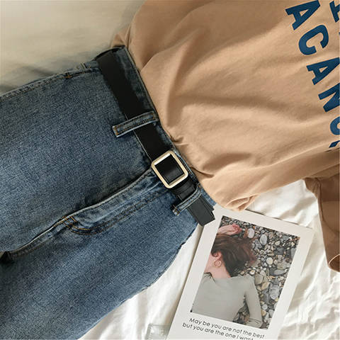 Perforated belt, practical and decorative jeans for women, black, thin, fashionable and retro student, ins style belt, trendy for ladies pic 19