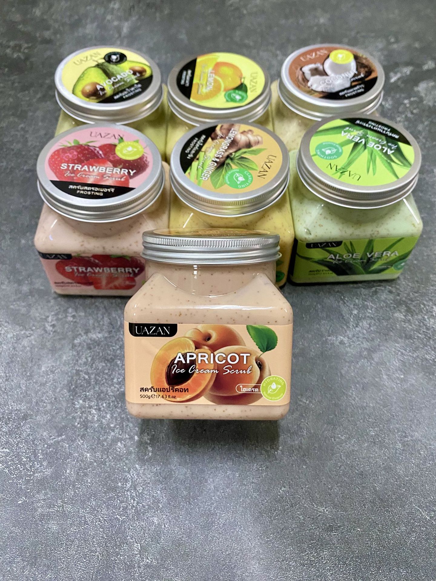 UAZAN植物水果磨砂膏身体去角质沐浴盐死皮清洁嫩肤美容护肤身体护理详情58