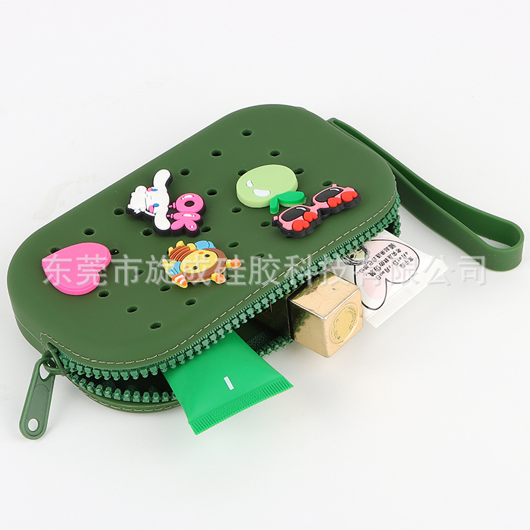 新款硅胶小椭圆零钱包化妆包DIY装饰洞洞硅胶收纳包diy洞洞装饰包详情5