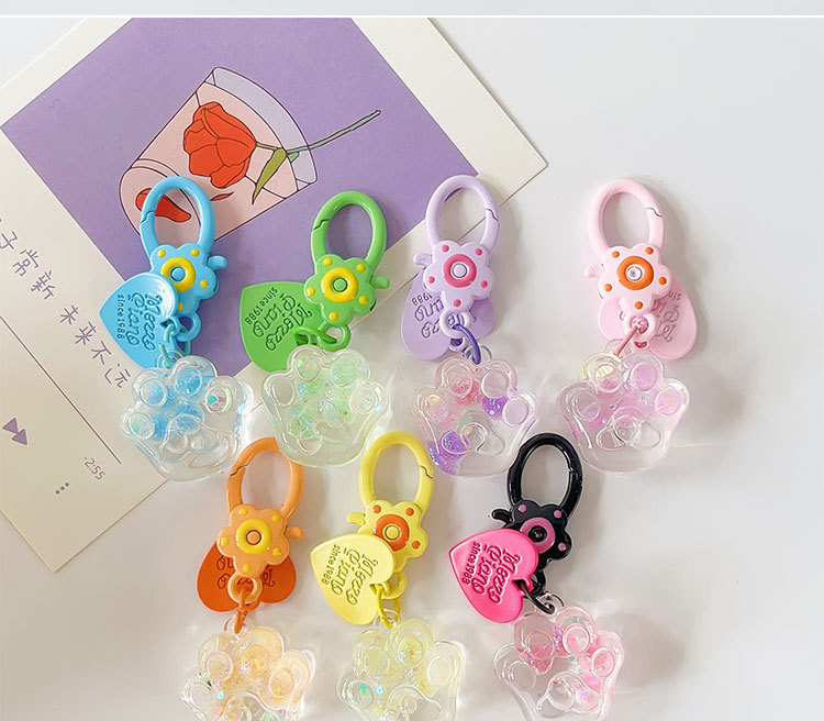 创意卡通可爱迷你入油流沙小钥匙扣动物书包挂件挂饰装饰情侣批发详情10