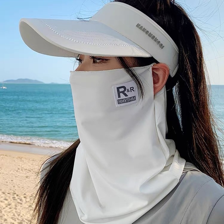 Sun protection R-label face mask for men and women, full face UV protection, summer facial Gini neck shield, cycling mask veil pic 5