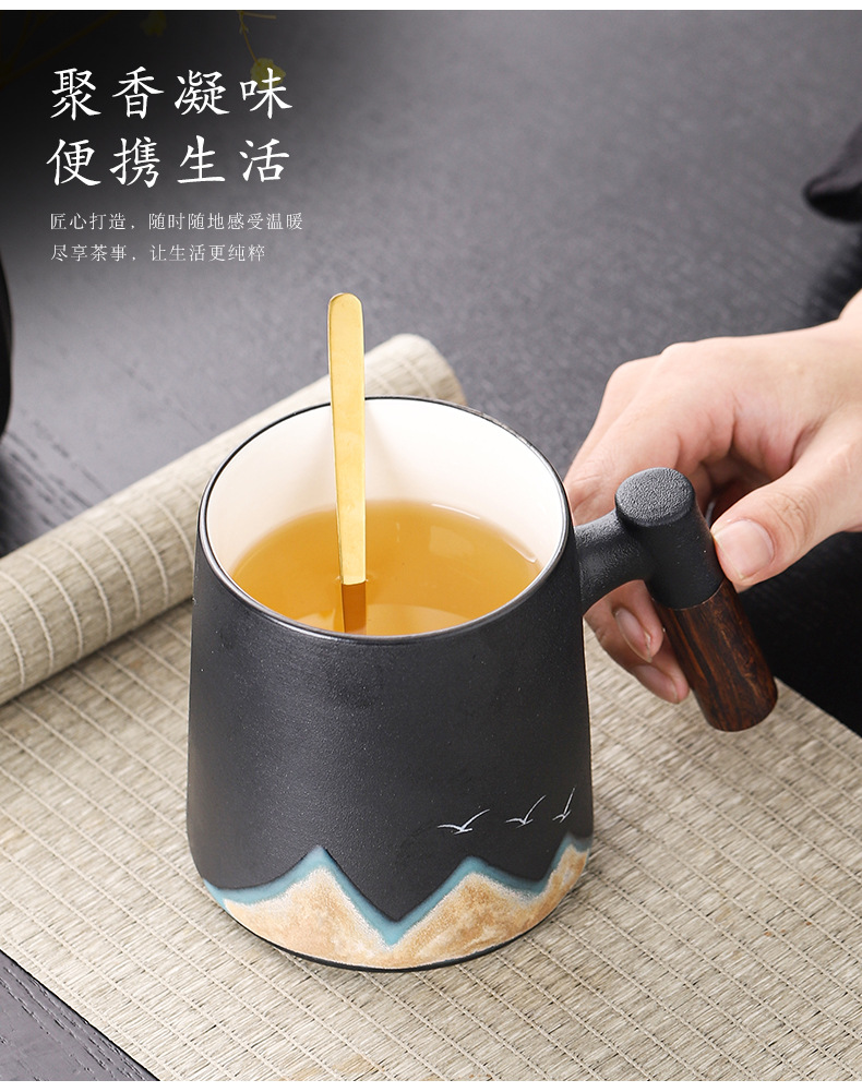 New Chinese-style coarse earthenware office cup, kung Fu tea brewing set, high-end and upscale tea set gift box, business souvenir pic 8
