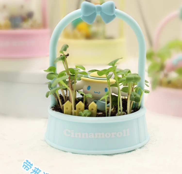 正版三丽鸥午后花园系列diy儿童种植摆件凯蒂猫小盆栽大耳狗批发详情15