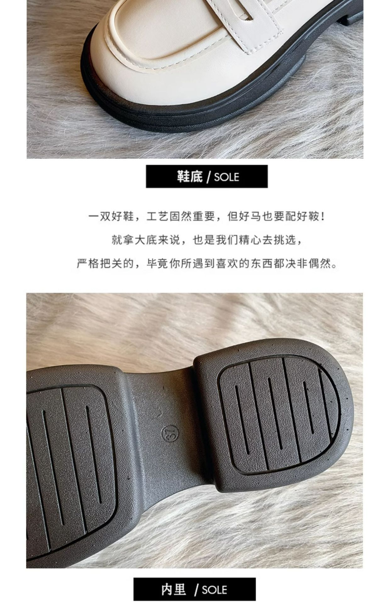 The new 2024 autumn collection of Japanese-style small leather shoes for women features a black thick-soled loafer with a British style, paired with a single jk uniform shoe pic 4