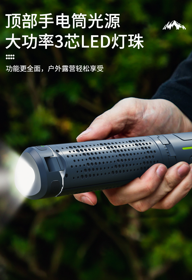户外充电照明灯露营灯长续航折叠四叶灯野营装备灯营地灯帐篷灯详情9